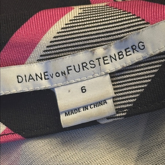 Diane von Furstenberg New Julian Two silk wrap dress pink diamond print size 6 - Picture 7 of 10